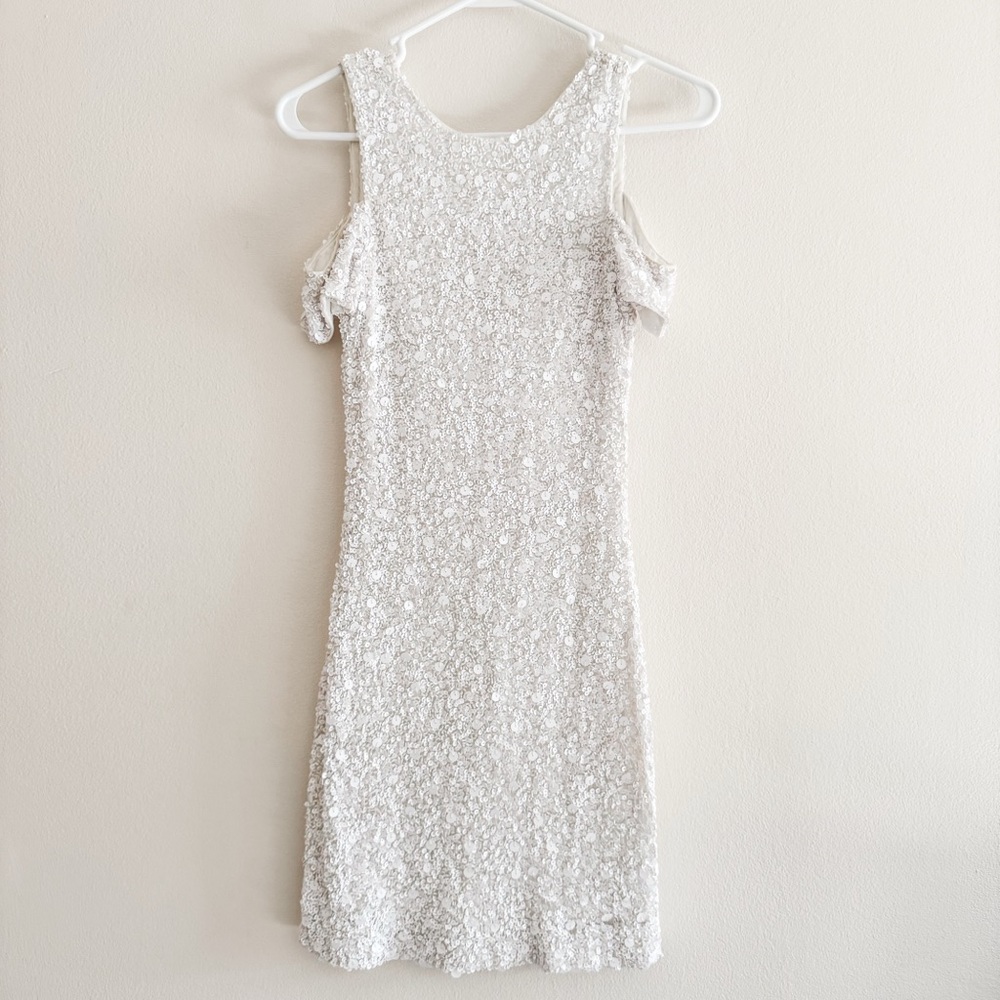 NWT Parker White Sequin Mini Dress
